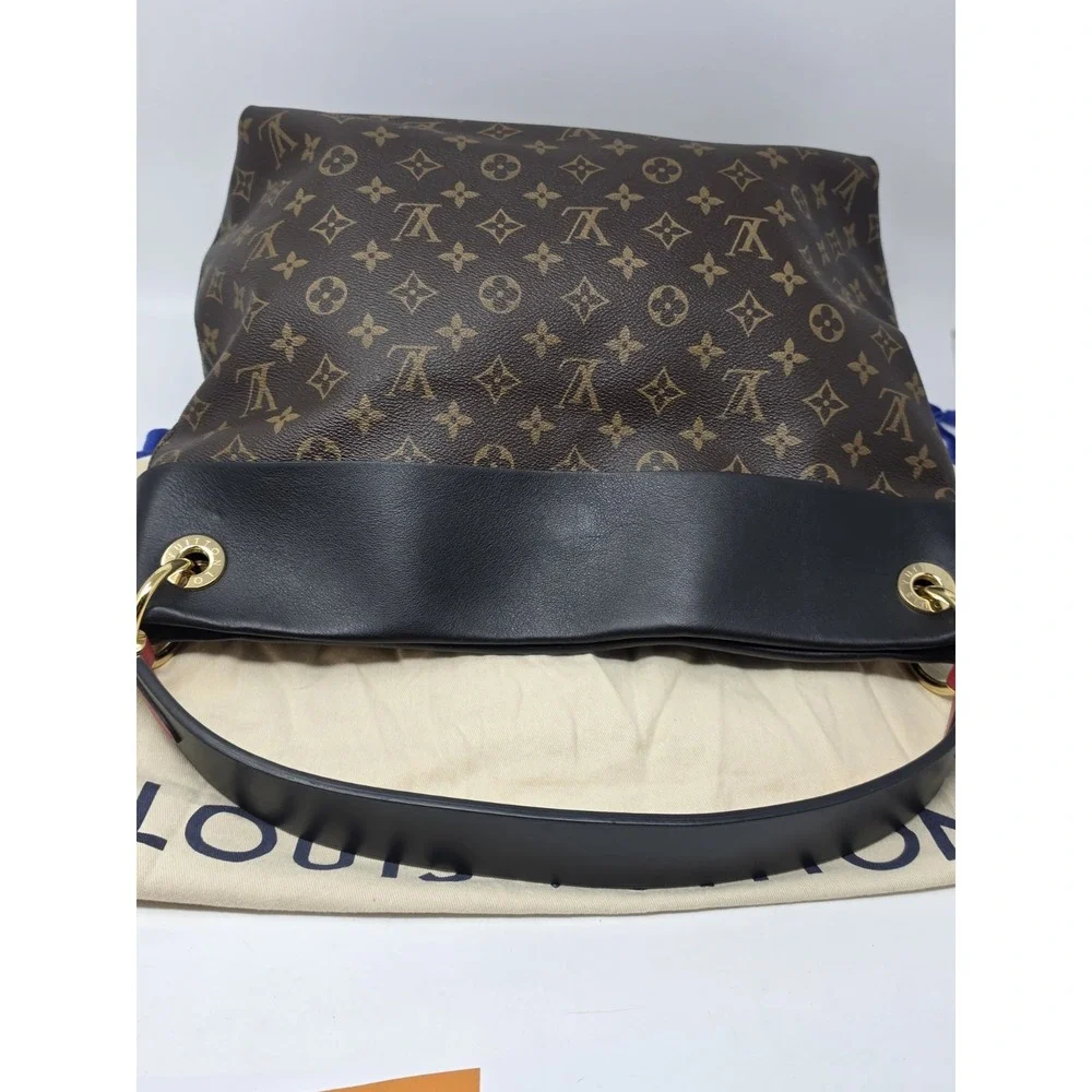 Louis Vuitton Monogram Tuileries Hobo M43154 Coated Canvas Leather Trim Handbag
